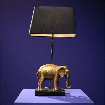 Werner Voss Tischleuchte Elefant , gold/schwarz