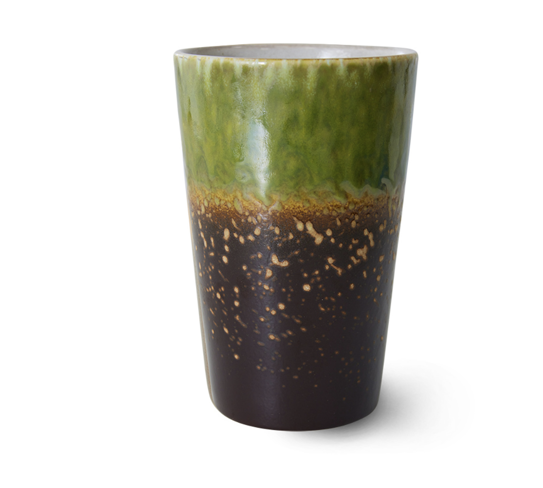 HK living 70s Keramik Teebecher Algae