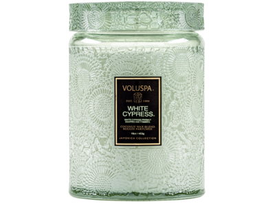 Voluspa White Cypress Small Jar Candle