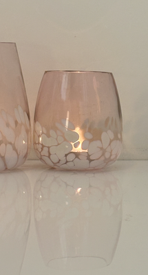 Werner Voss Windlicht , Glas , rosa-weiss Werner Voss Windlicht , Glas , rosa-weiss