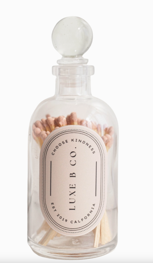 Luxe B Co Glasflasche mit Streichhölzern Pink
