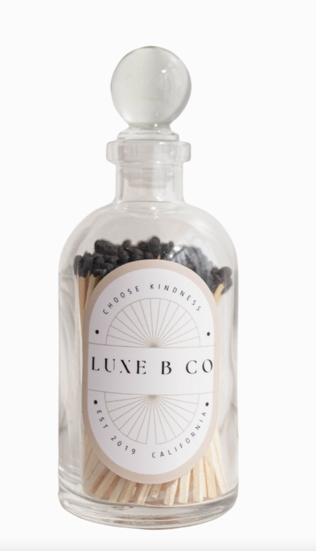 Luxe B Co Glasflasche mit Streichhölzern Schwarz
