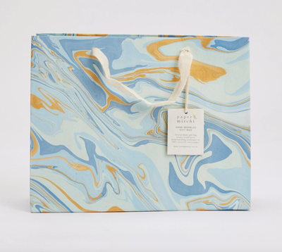 Paper Michi Geschenktüte handmarmoriert Marble Celebration -blau Paper Michi Geschenktüte handmarmoriert Marble Celebration -blau