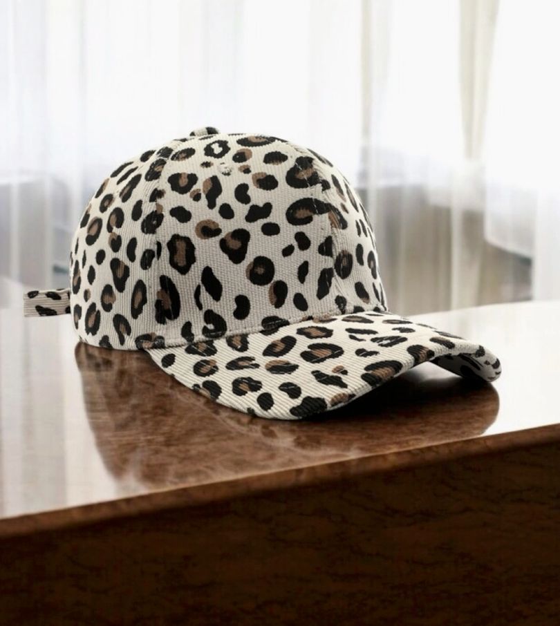 Kappe- Leopardenmuster beige