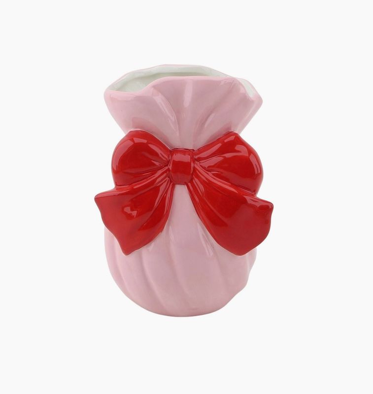 Housevitamin Blumenvase rote Schleife Housevitamin Blumenvase rote Schleife
