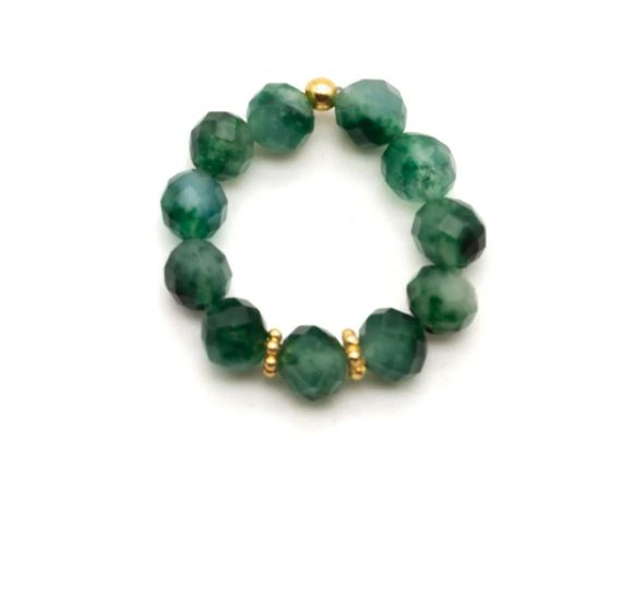 Moosachat Schmückstück Ring R25 6MMM Moosachat Schmückstück Ring R25 6MMM