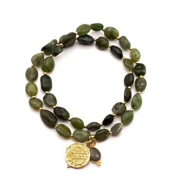 Schmückstück Armband A25 Mala Twin Naked Olive Schmückstück Armband A25 Mala Twin Naked Olive