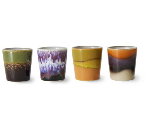 HK living 70s Keramik Eierbecher Island   4er Set