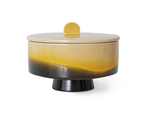 HK living 70s Keramik Bonbondose  Sunshine