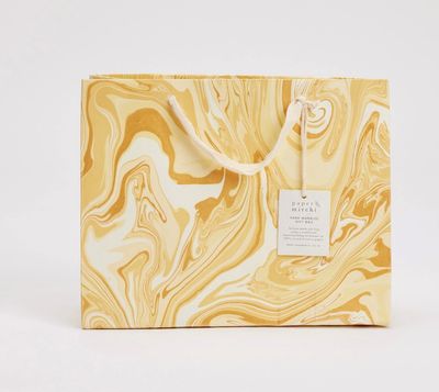 Paper Michi Geschenktüte handmarmoriert Marble Celebration -gold