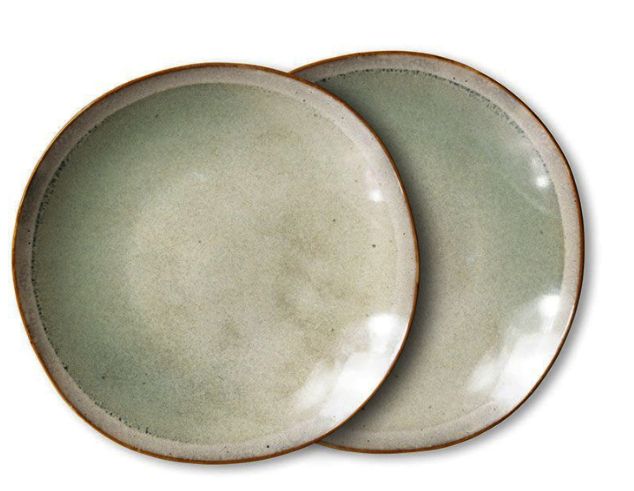 HK living  Keramik Teller Pistacio 2er Set