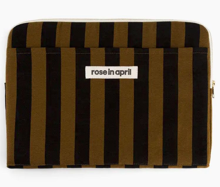 Rose in April-Octave Cumin Stripe Laptop-Hülle in Braun-Schwarz