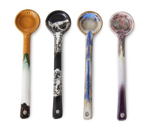 HK living 4er Set Keramik Löffel M Force