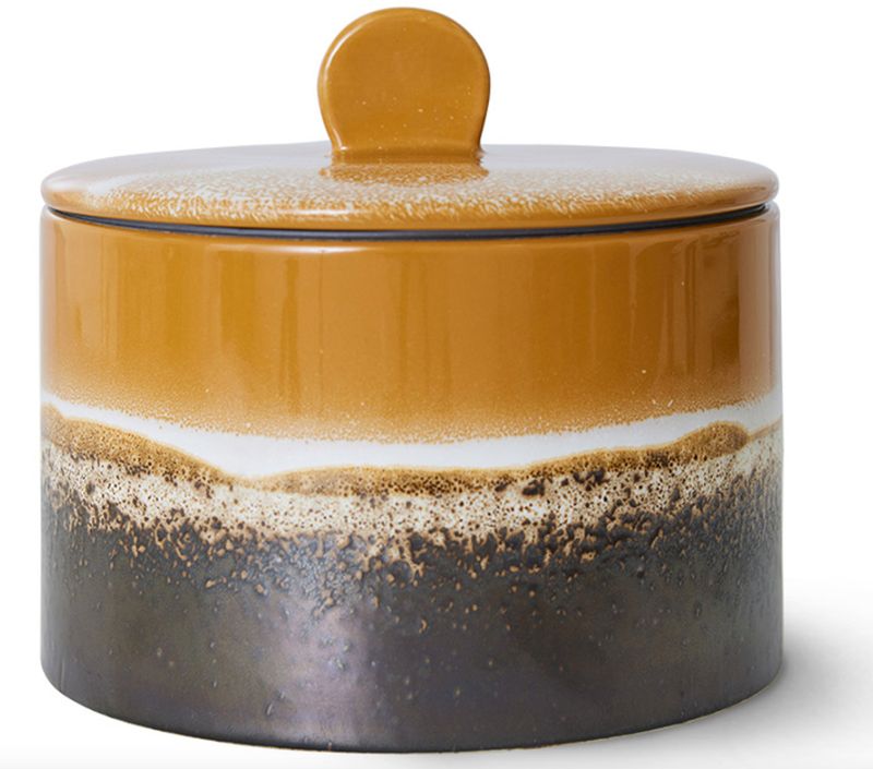 HK living 70s Keramik Keksdose Fire