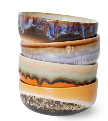 HK living 70s Keramik Tapas Schalen Epsilon 4er Set