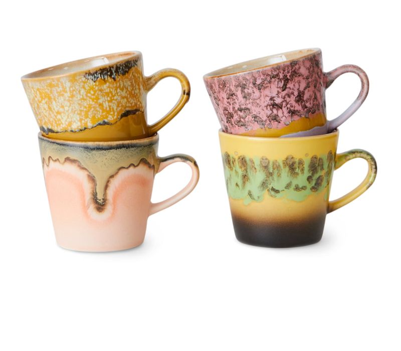 HK living 4er Set Kaffeetassen Radiant