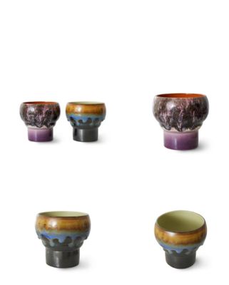 HK living 70er Jahre Keramikbecher Merge  2er Set