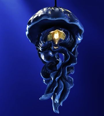 Werner Voss Deckenleuchte Qualle, blau