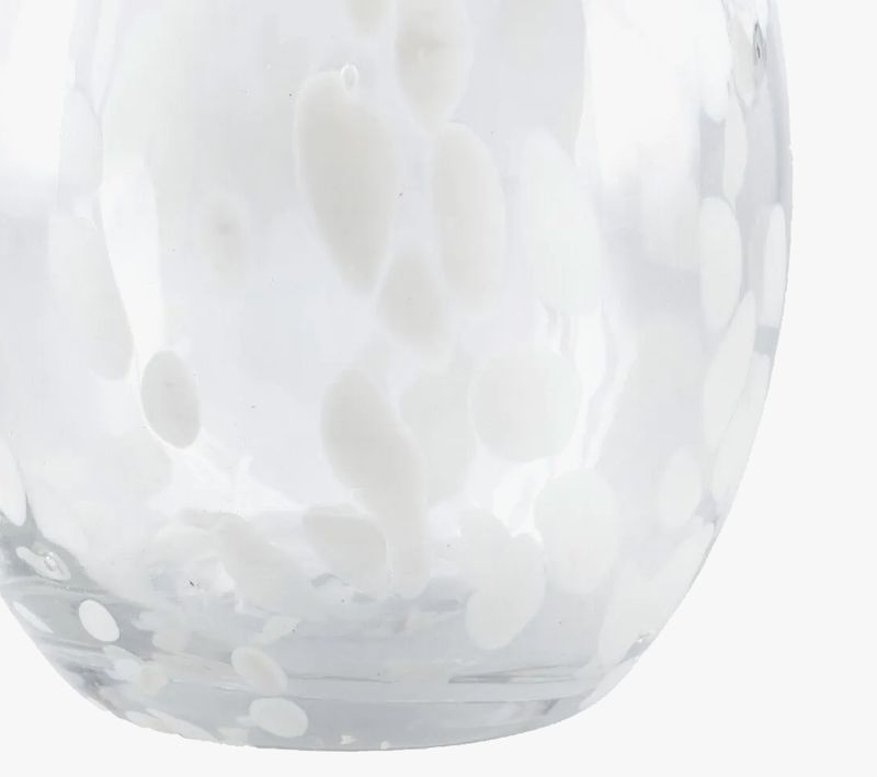 Werner Voss Windlicht , Glas , weiss