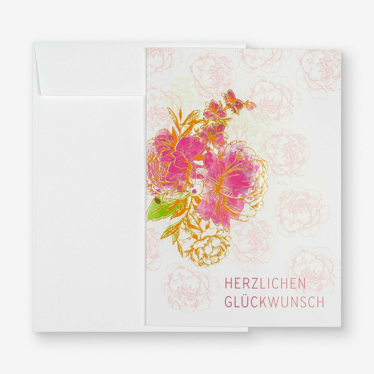 Home Quartier Klappkarte - Herzlichen Glückwunsch pink Flower