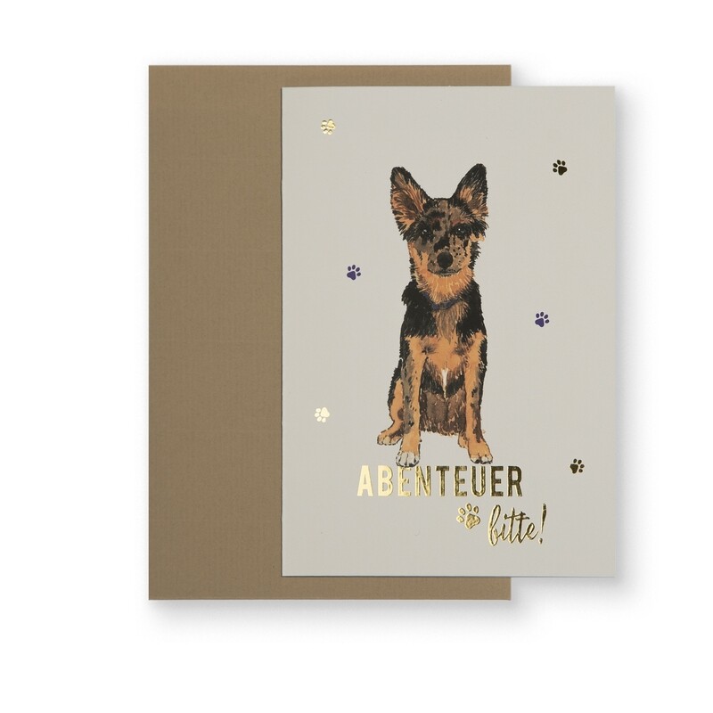 Home Quartier Klappkarte Home Quartier Klappkarte "Abenteuer bitte" - Deutscher Schäferhund