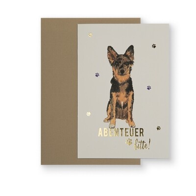 Home Quartier Klappkarte "Abenteuer bitte" - Deutscher Schäferhund