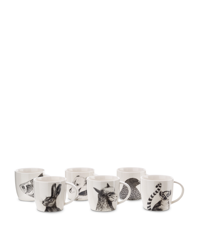 Pols Potten Mugs Animals 6er Set