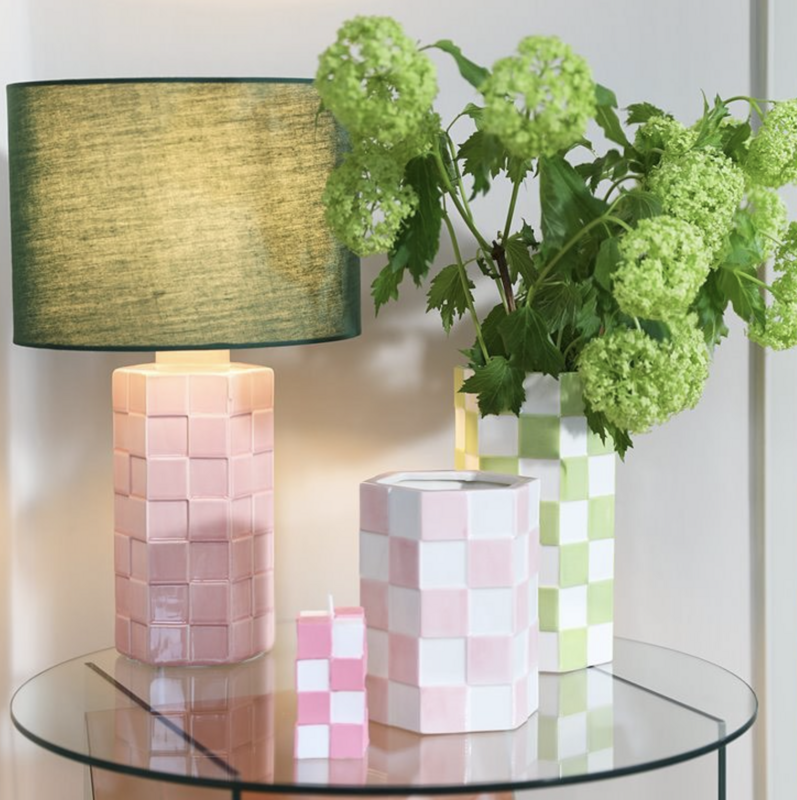 &klevering Amsterdam Tischlampe Check Pink &klevering Amsterdam Tischlampe Check Pink