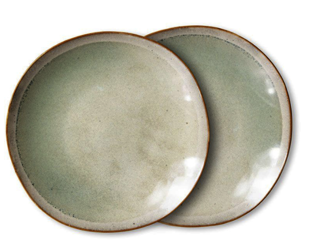 hkliving 70s Keramik Teller Pistacio 2er-Set hkliving 70s Keramik Teller Pistacio 2er-Set