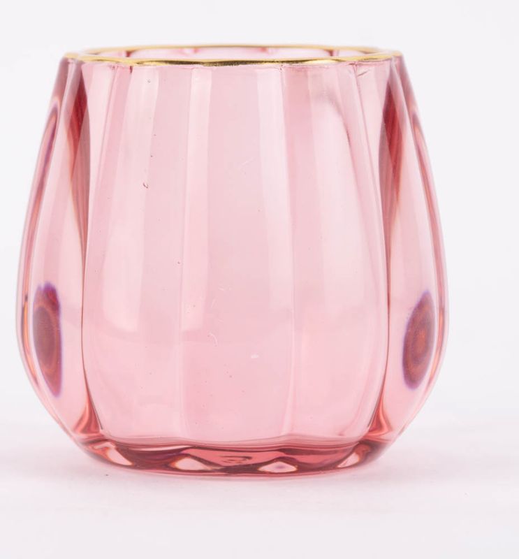 Werner Voss Windlicht , Glas , pink