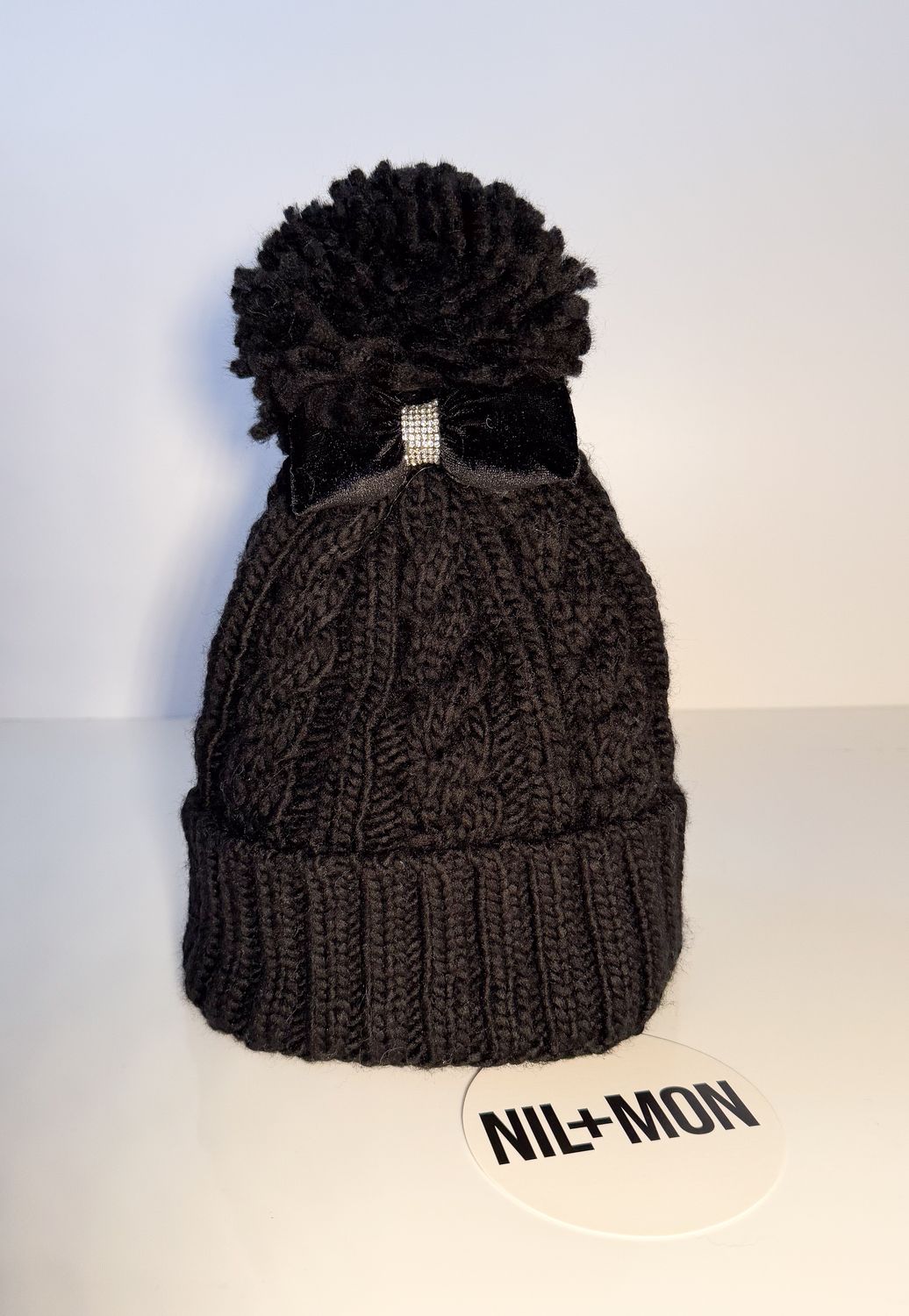 NIL+MON Strickmütze Bow -schwarz