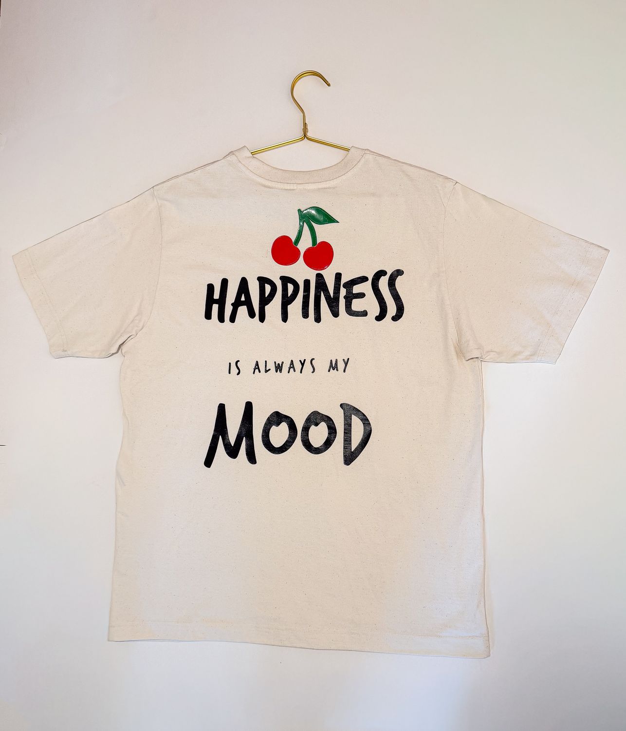 NIL+MON T-Shirt "Happiness is always my mood" -creme