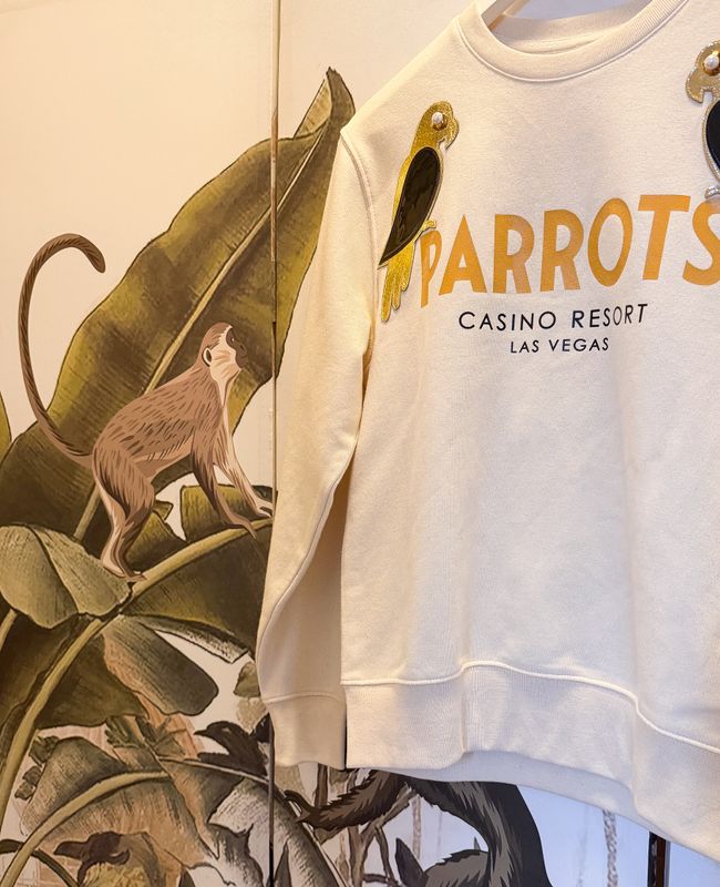 NIL+MON Sweatshirt  "Parrots" -creme