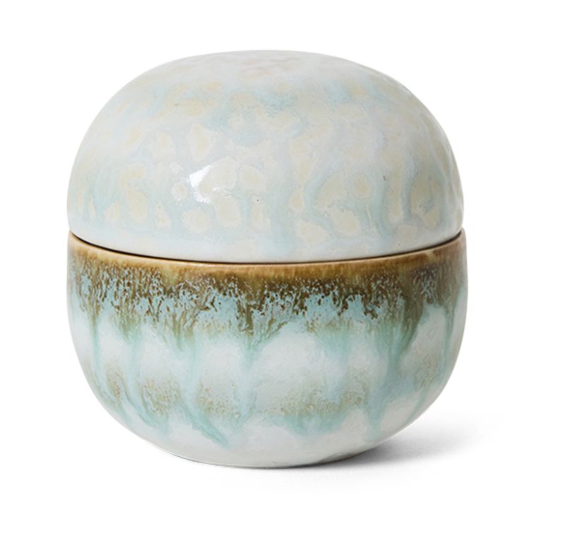 HK living 70s Keramik Zuckertopf Petal