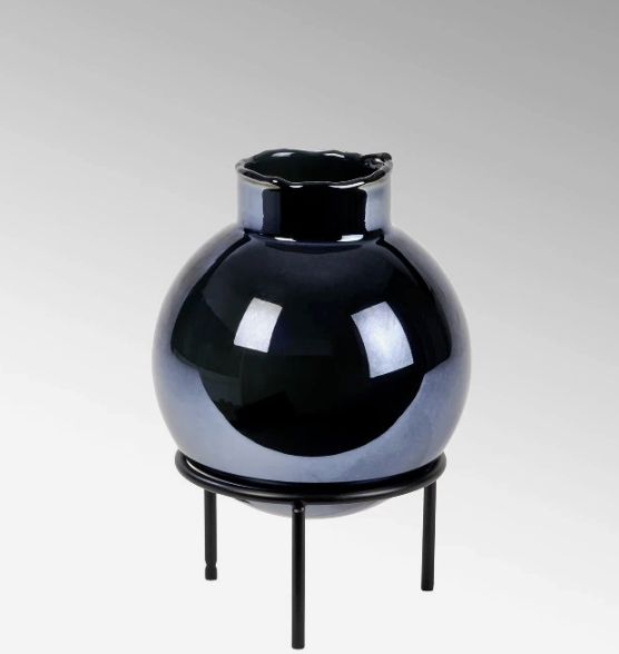 Lambert Plato Vase Stahlblau Metallic Klein Lambert Plato Vase Stahlblau Metallic Klein
