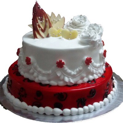 Two Tier Cake Fresh Fruits