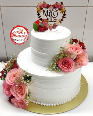 Fresh Rose Couple cake