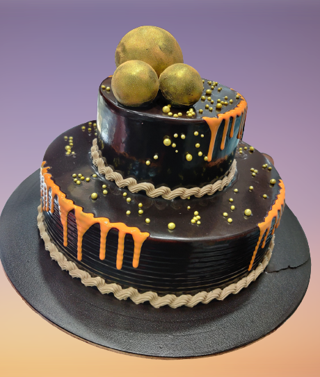 Chocolate golden ball cake