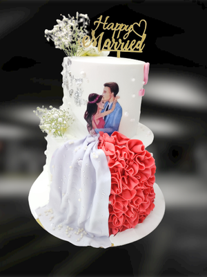2 Tier Couple Cake