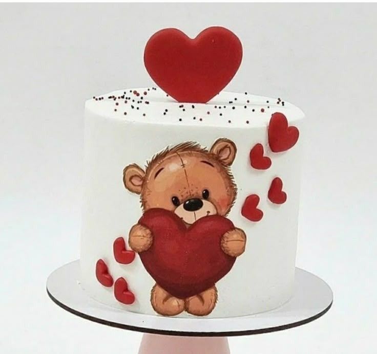 Teddy Heart cake 