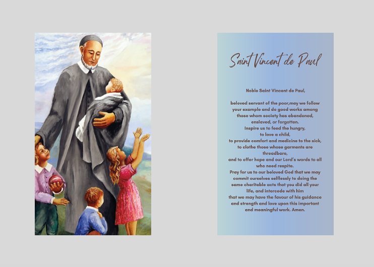 St. Vincent de Paul Prayer Card
