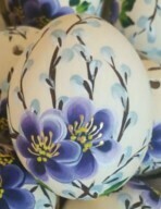 Osterei - lila Palmkätzchen