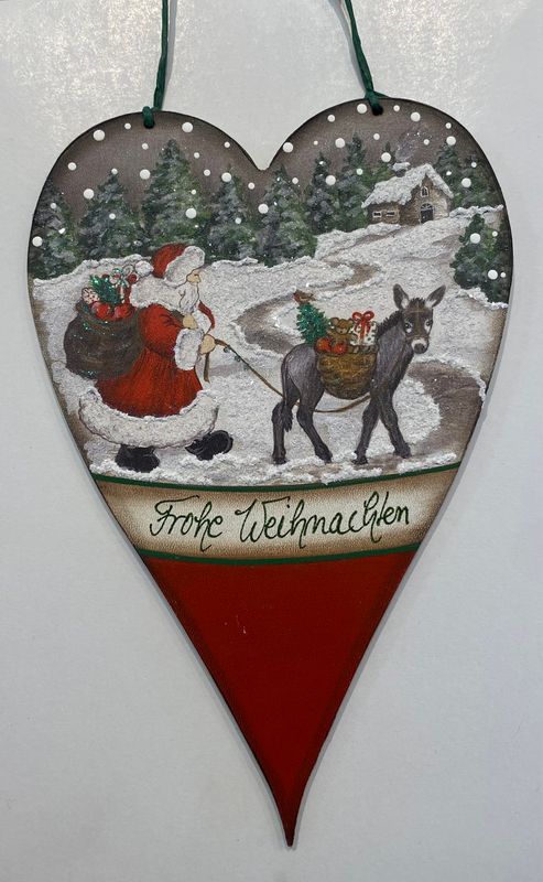 Holzherz Weihnachtsmann