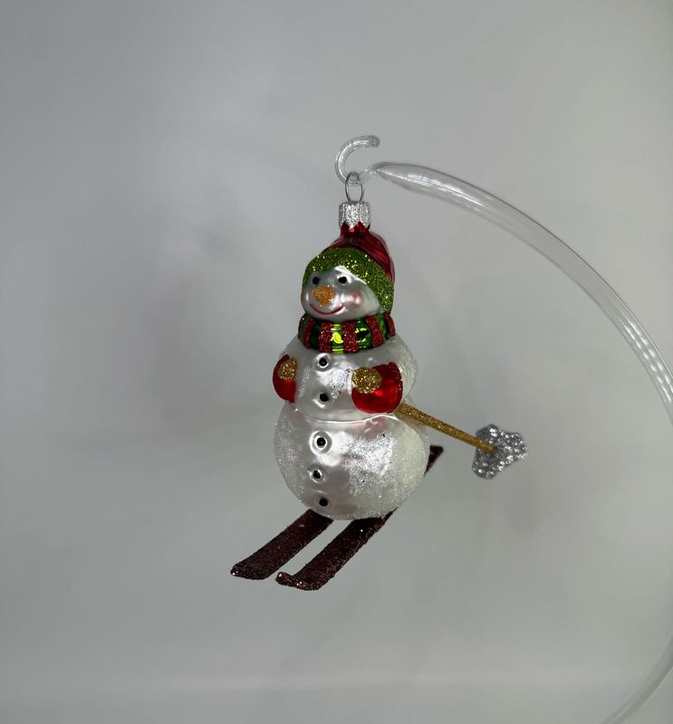Christbaumschmuck - Schneemann auf Ski