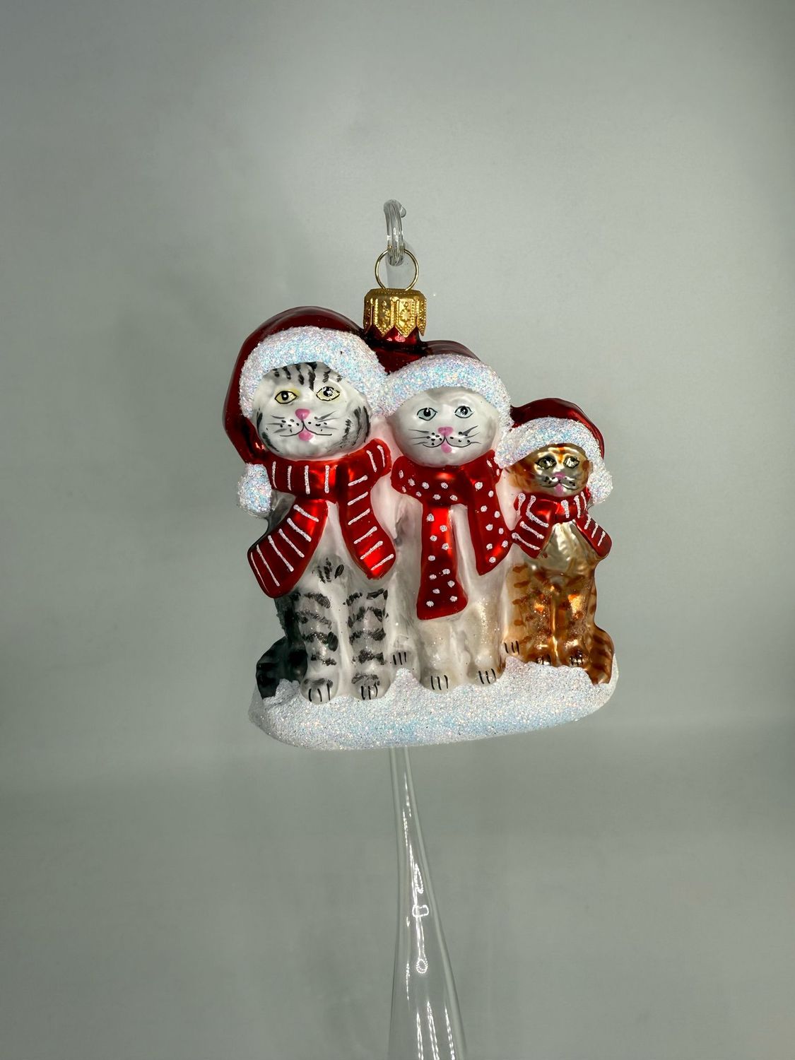 Christbaumschmuck - Katzen Trio braun