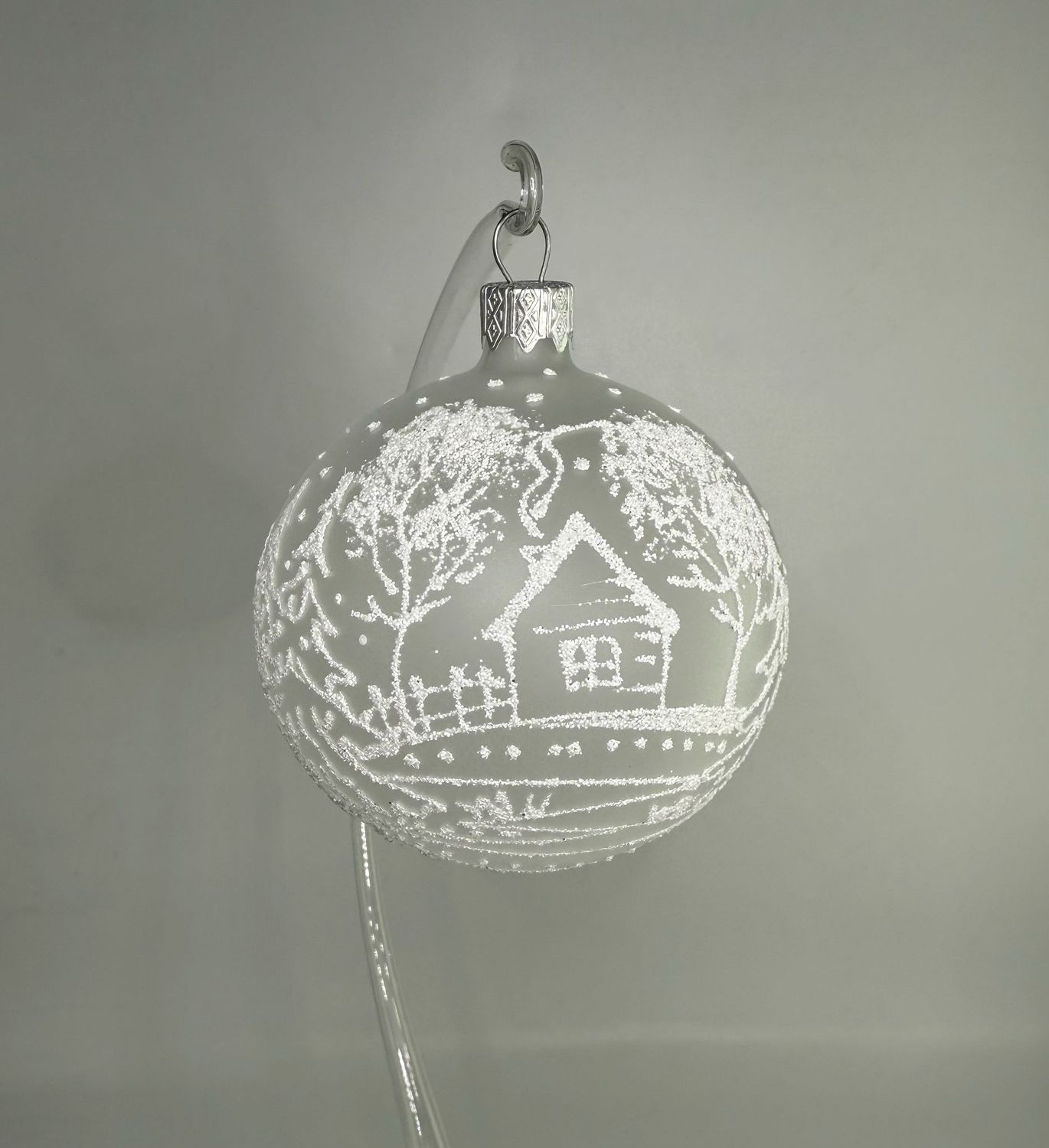 Christbaumkugel - Dorf weiß