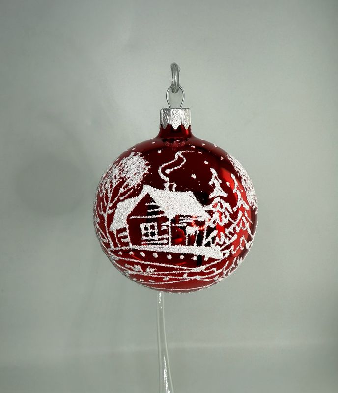 Christbaumkugel - Dorf rot