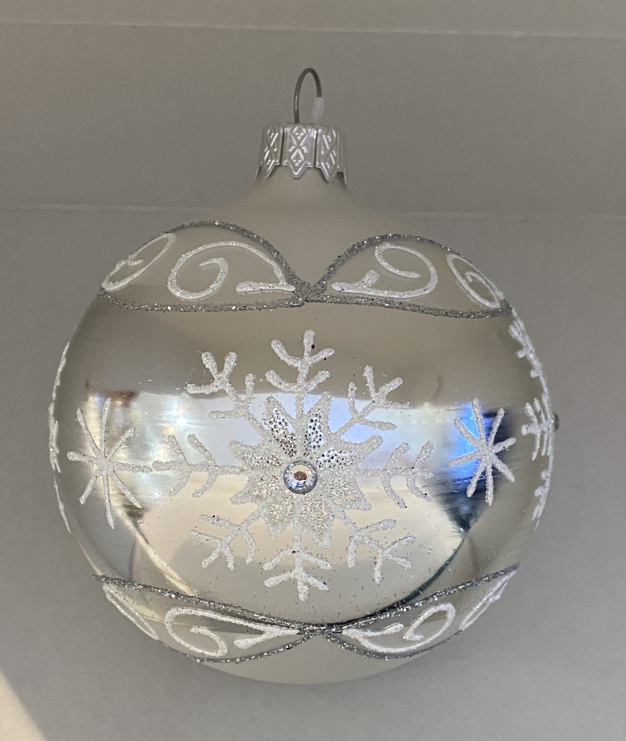 Weihnachtskugel - Stern, Weihnachtskugel - Stern: weiss