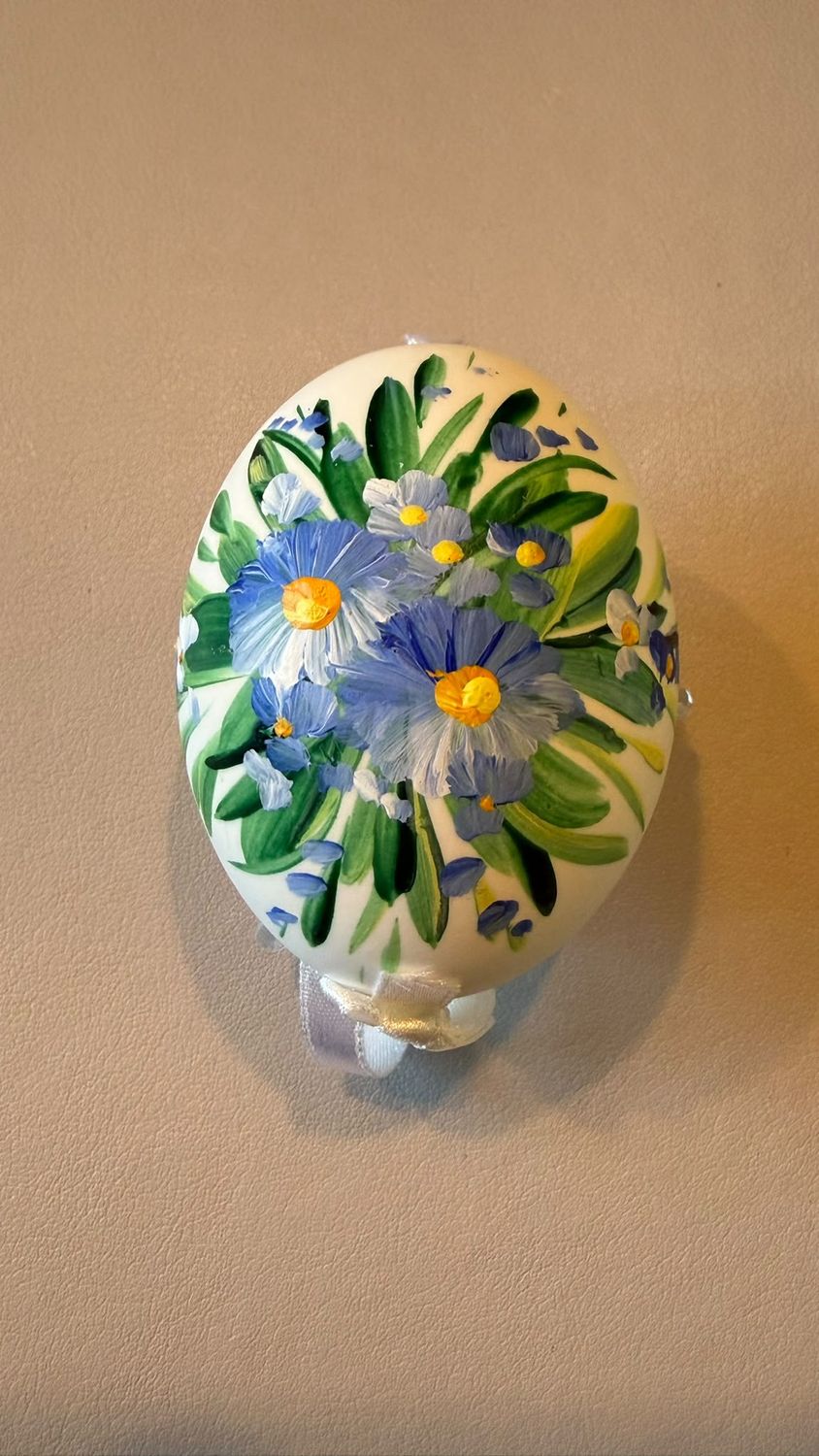 Osterei - blaue Blüten E1 Osterei - blaue Blüten E1