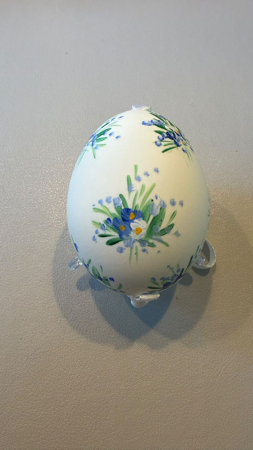 Osterei - blaue Blüten E9 Osterei - blaue Blüten E9